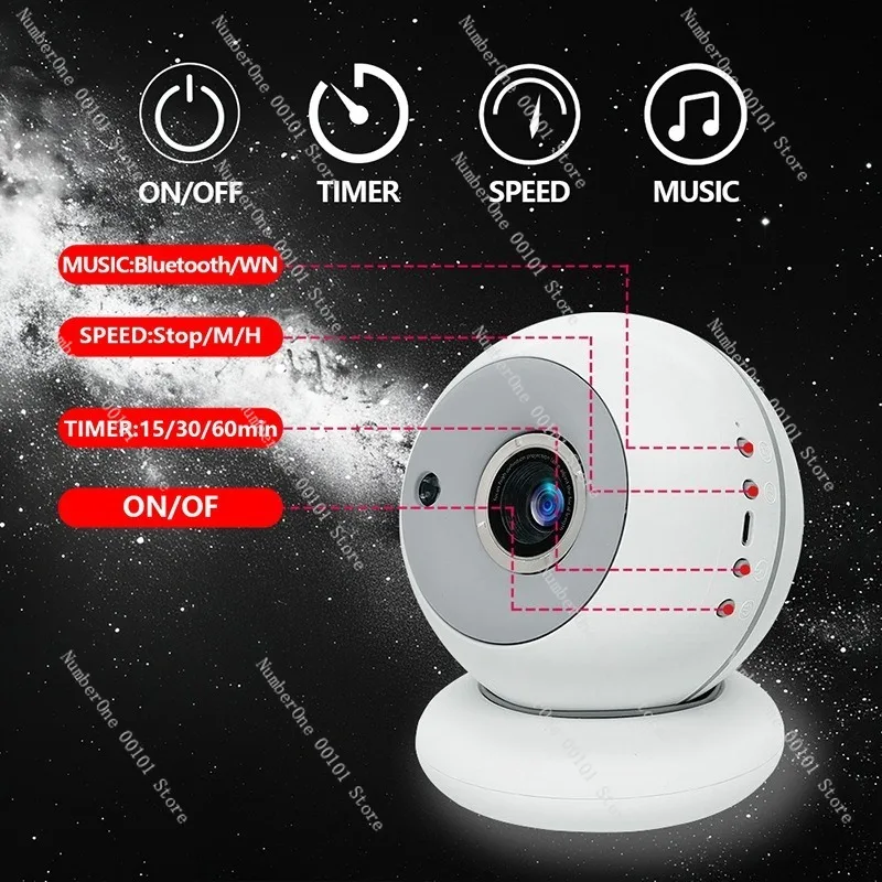 ضوء السماء المرصعة بالنجوم النيزك الديناميكي الجديد، ضوء جو غرفة النوم، ضوء الإسقاط لهدايا عيد الميلاد #2