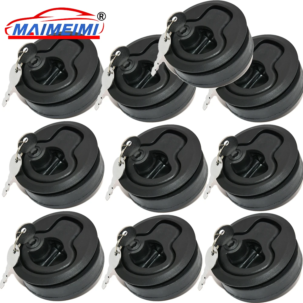 

10pcs High grade Flush Pull Slam Latch With Lock Door For RV Marine Boat Round Flush Pull Slam Latch Lock