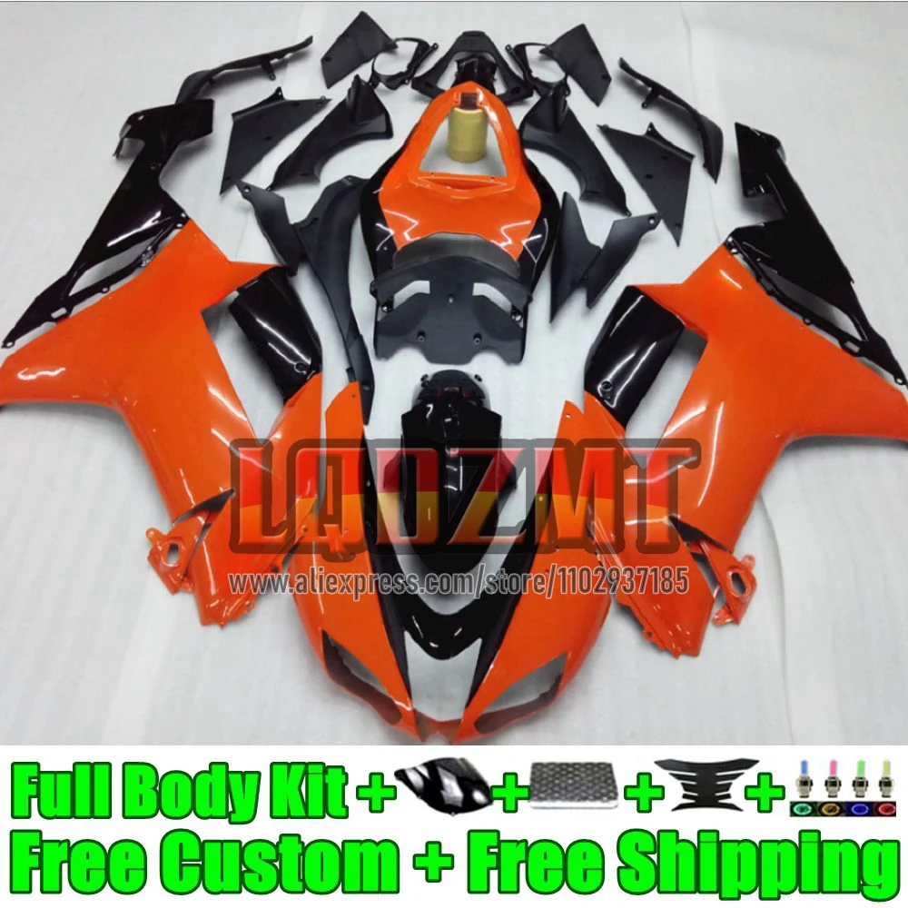 Injection Body For KAWASAKI NINJA ZX-6R ZX636 39No.149 orange blk ZX 636 6R 6 R ZX-636 ZX6R 2007 2008 600CC ZX600 07 08 Fairing