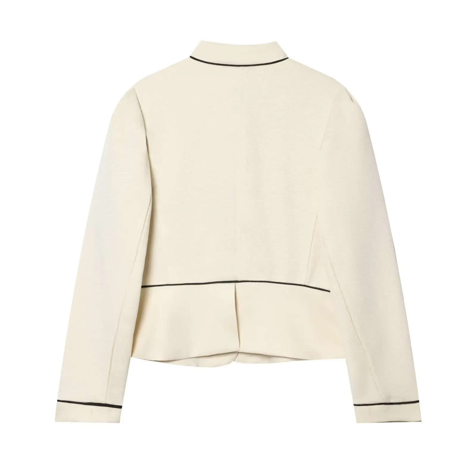 2026 Spring Autumn Women's Elegant Patchwork Cropped Short Blazer Coat Lady Vintage Chic Slim Fit Stand Collar Jacket Suit Top