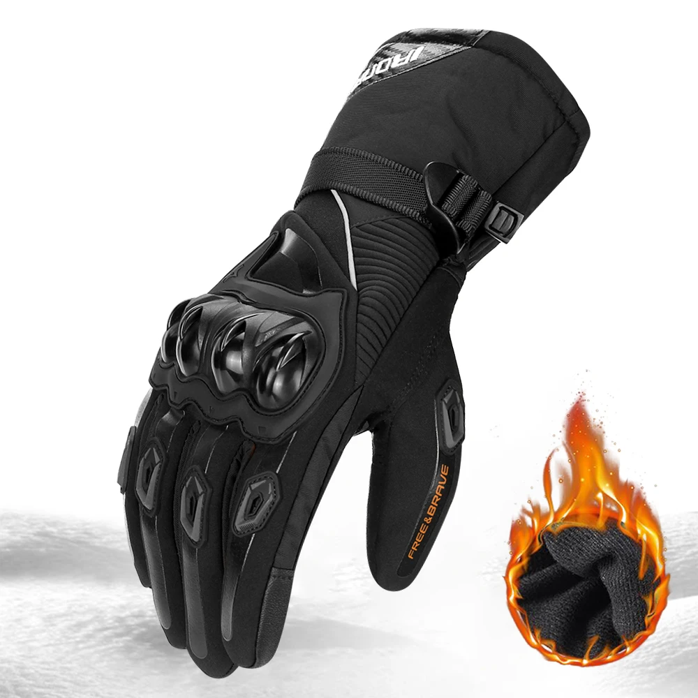 الرجال دراجة نارية قفازات يندبروف مقاوم للماء Guantes موتو شتاء دافئ كامل فنجر موتو قفازات شاشة تعمل باللمس دراجة نارية قفازات قيادة