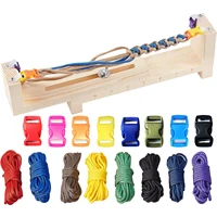 Kit de fabricación de pulseras con plantilla de Paracord de madera, fabricante de pulseras con cordones de paracaídas y hebillas, herramienta artesanal de tejido trenzado DIY ajustable