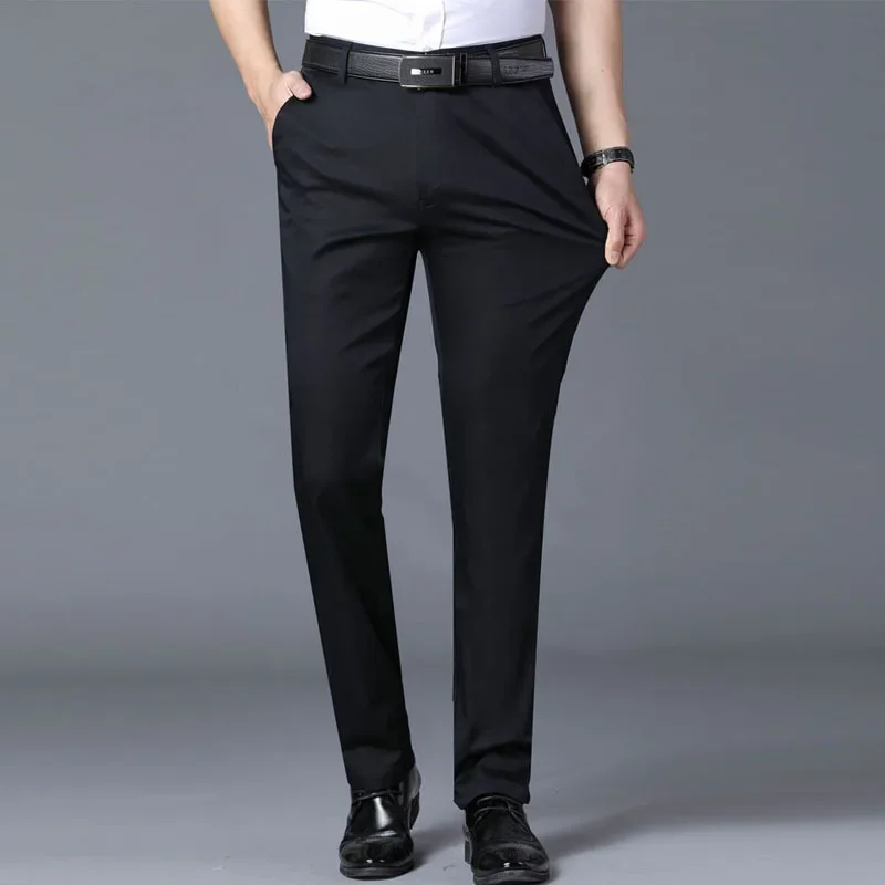 

2023 New Men's Suit Pants Spring Autumn Fashion Business Casual Suit Pants Male Elastic Straight Formal Trousers Plus Size 28-38