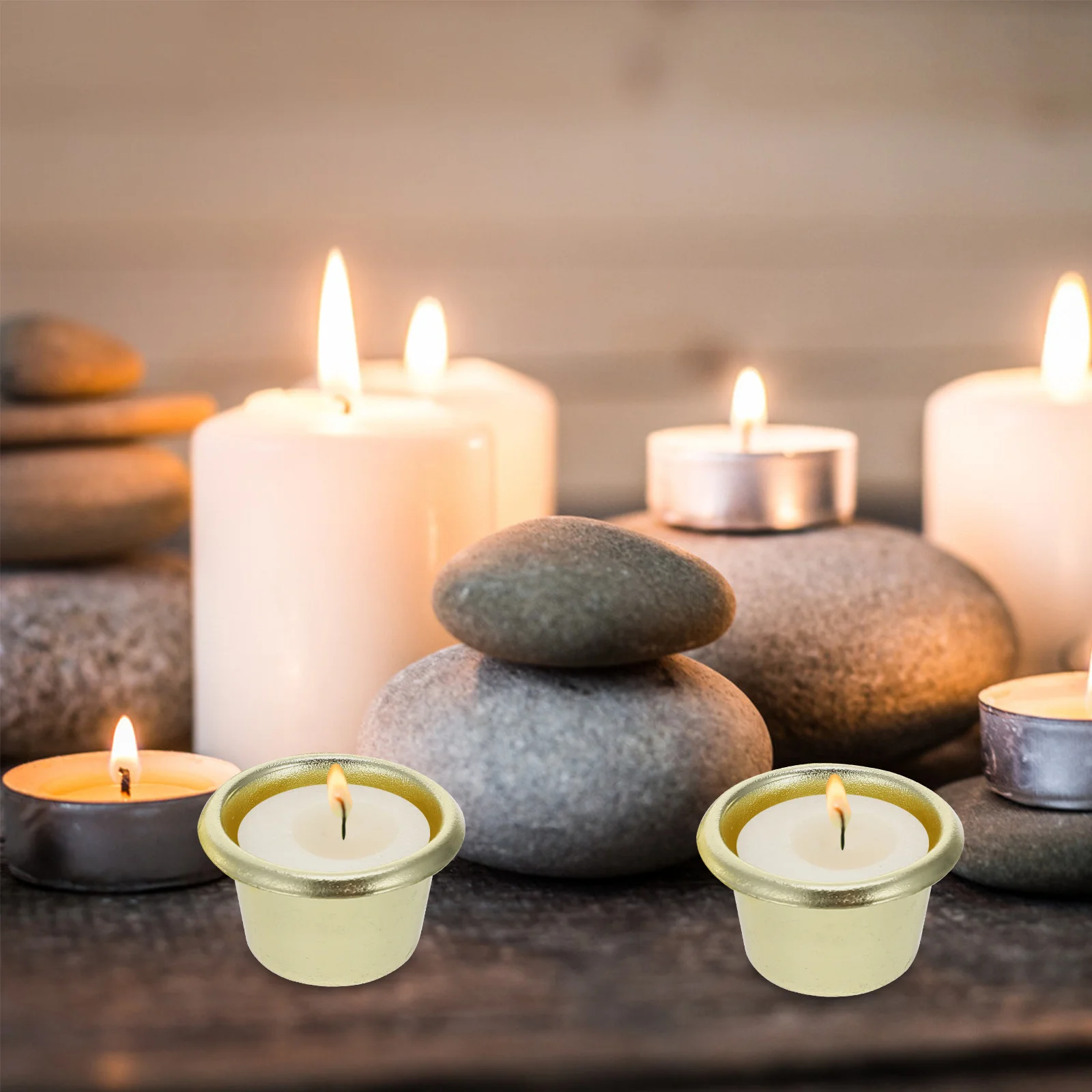 

10Pcs Decorative Candles Cups Metal Holders Creative Home Party Table Decoration Candlestick Creative Candlestick