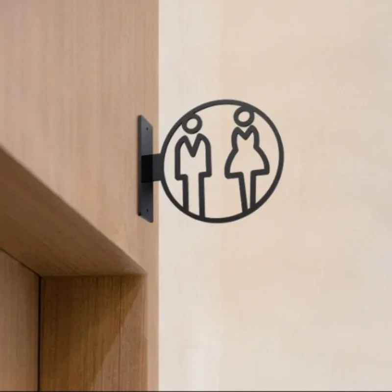 

Bathroom Signage Men's and Women's Toilets Plaque Hotel WC Toilet Signage Side-mounted Restroom Reminder Public Toilet Signage