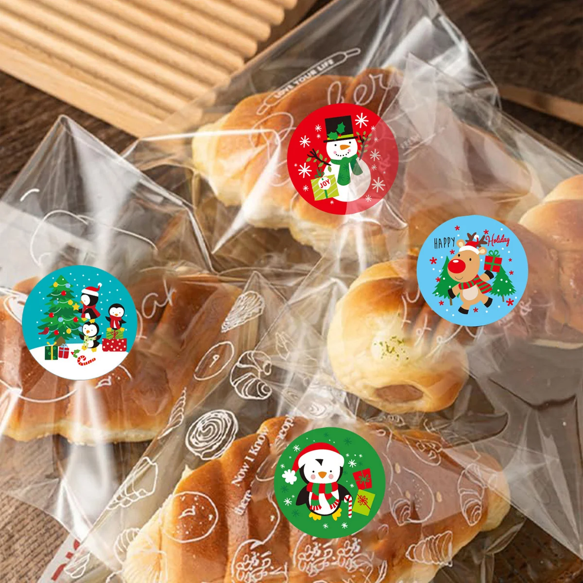 500개 크리스마스 만화 스티커, 귀여운 만화 장식 스티커, 휴대폰 케이스, 물컵 및 노트북용, 귀여운