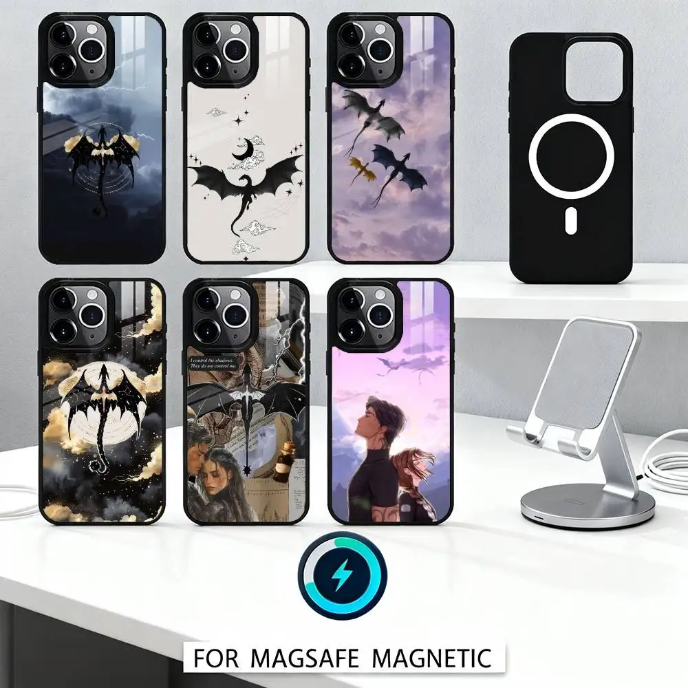 

Dark Dragon Fantasy Phone Case Magnetic For iPhone16 15 14 13 12 Pro Max For Magsafe Wireless Charging Cover