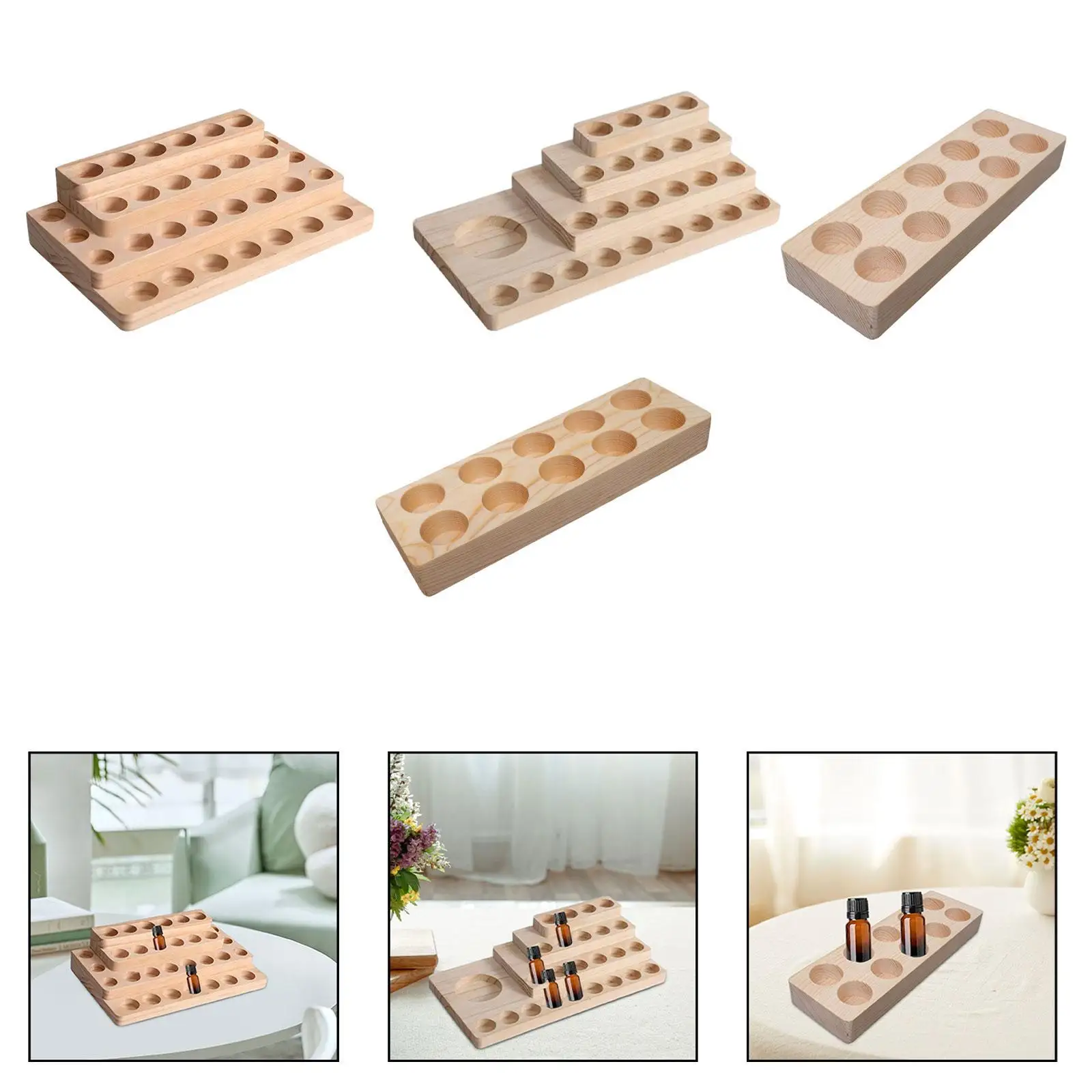 Wooden Display Stand Rack Tabletop Nail Polish Fragrance Container for New Year Festivals Birthdays Anniversaries Housewarming