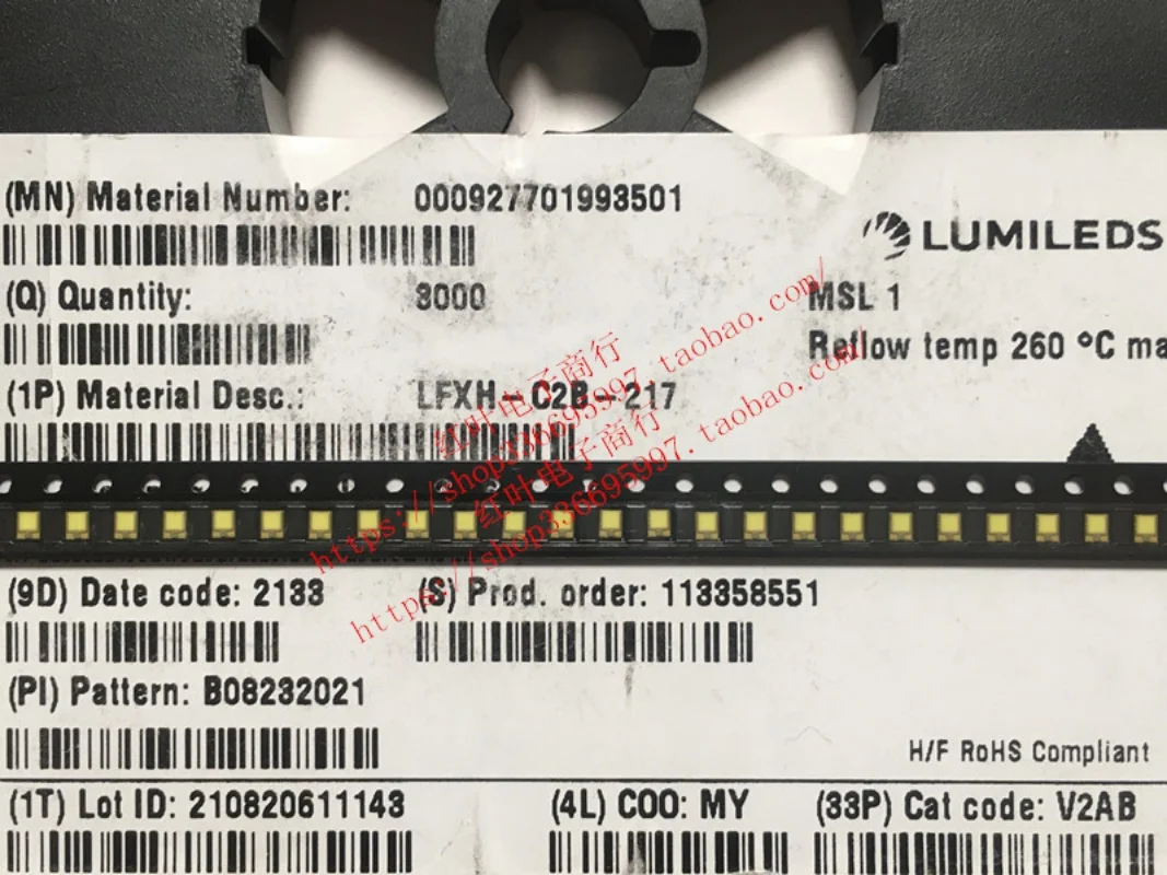 

5pcs-20pcs/ LFXH-C2B-217 3W power 2319 white light 6500K car day running lamp LED lamp bead 3 feet