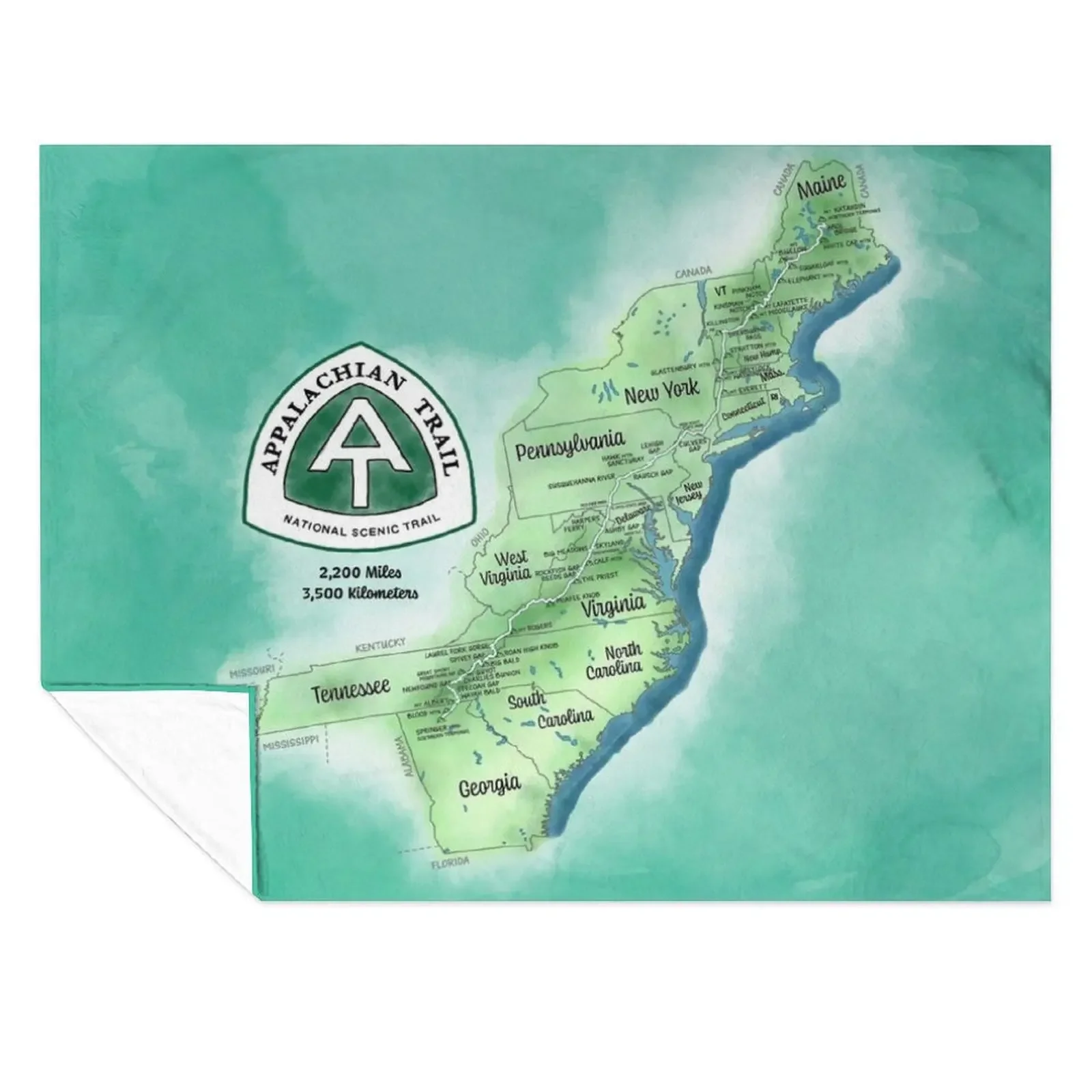 

Appalachian Trail Map Throw Blanket Luxury St Furrys Baby Hair Blankets