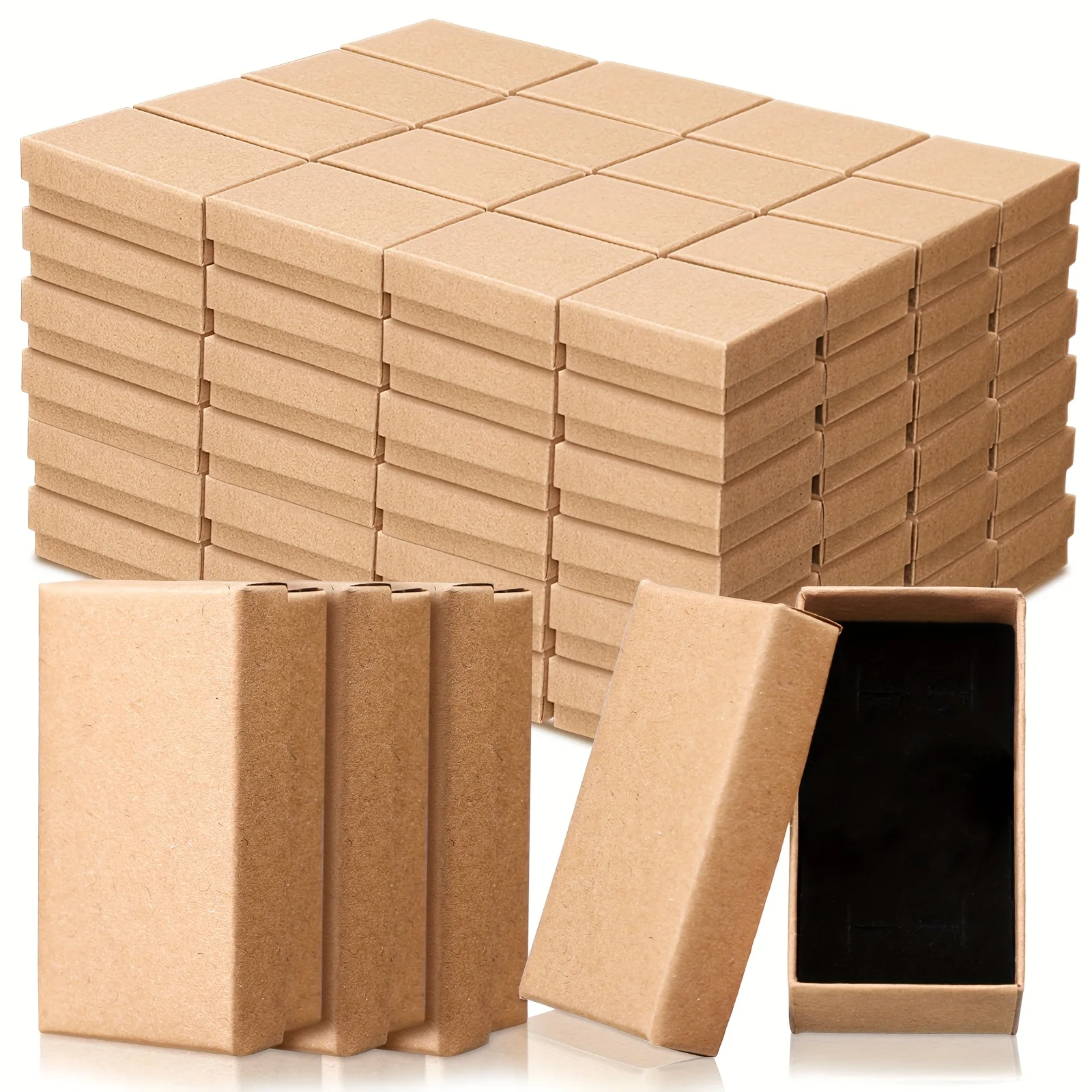 

100pcs Jewelry Gift Boxes Bulk Kraft Jewelry Cardboard Boxes for Necklace Earring Bracelet Storage Package Display, Jewelry Boxes