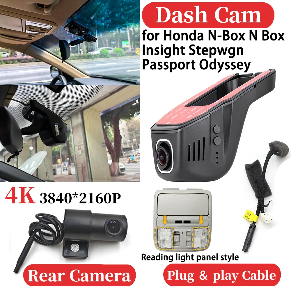 ZJCGO for Honda N-Box N Box Insight Stepwgn Passport Odyssey Car 4K Video Recorder DVR Dash Cam Dashboard Camera Night Vision