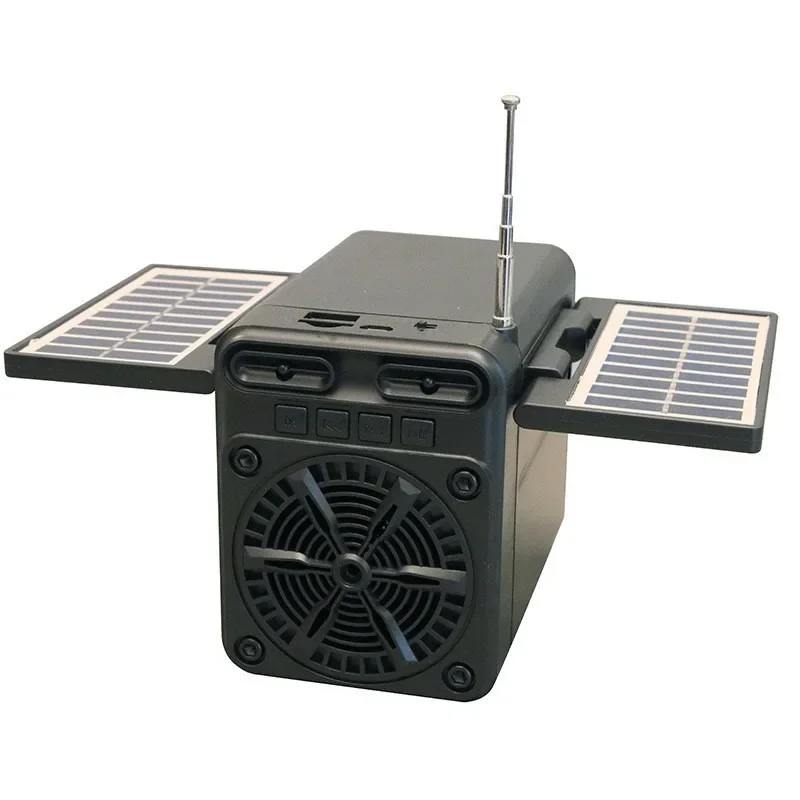 Solar emergency charging FM radio, multi-function Bluetooth speaker, plug in the card and plug in the U disk to charge.