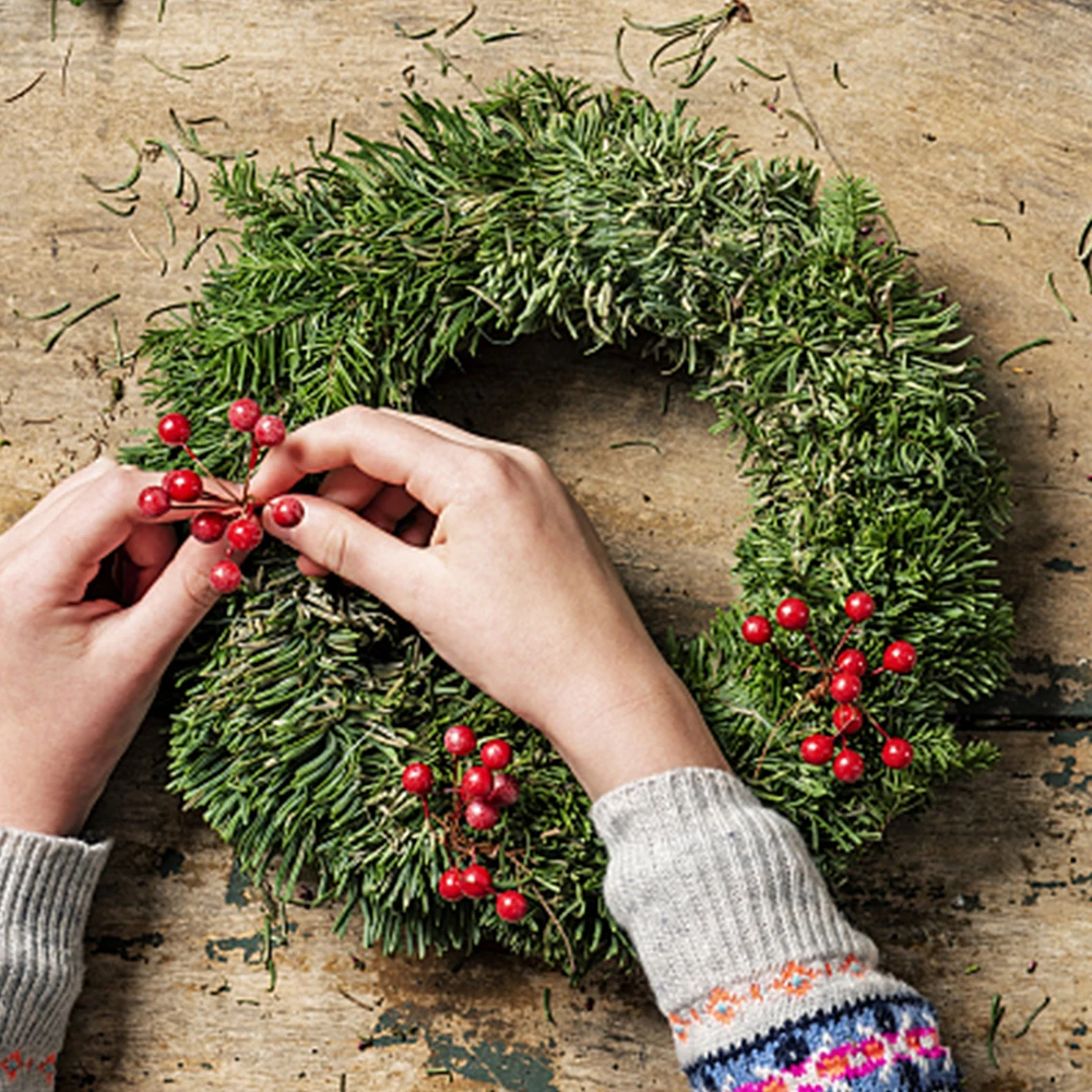 Baies Artificielles Rouges, Fausses Perles de Baies, Décorations de ixde Noël, Nouvel An, 200 Pièces, 50 Pièces