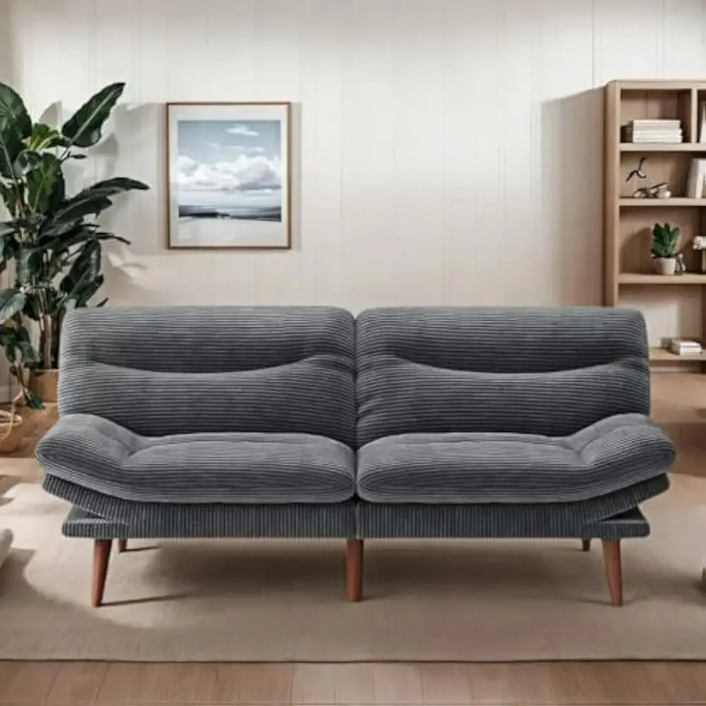 مسند ظهر ومساند للذراعين قابل للتعديل مقاس 66 بوصة، كرسي أريكة فوتون قابل للطي للمساحات الصغيرة أو غرفة اللعب أو المكتب