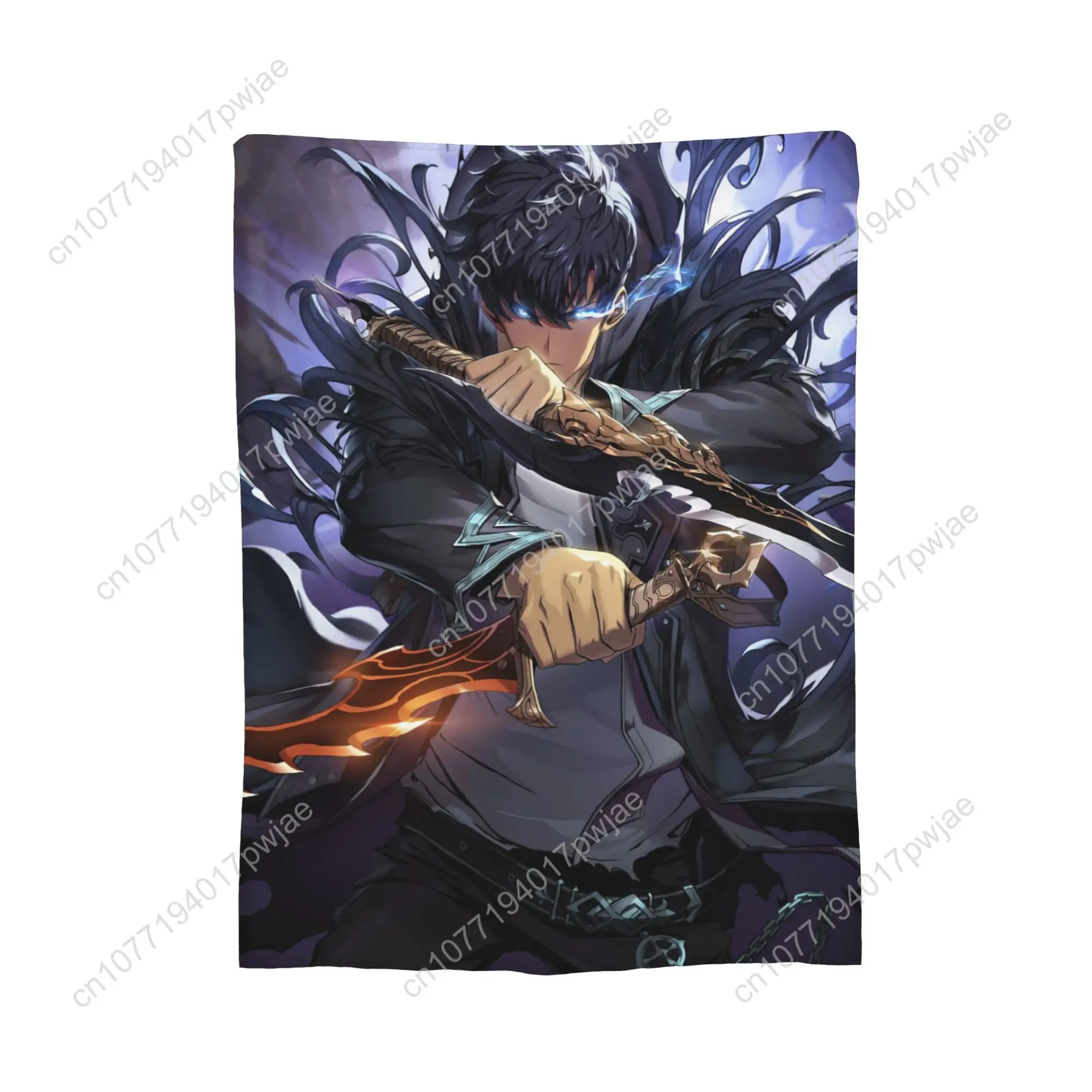 Anime Solo Leveling Blanket Fleece Print  Breathable Lightweight Thin Throw Blankets for Sofa Office Rug Piece