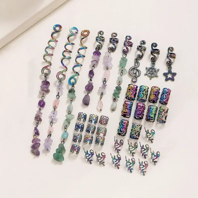 Galaxy Colorful Women\'s Dreadlock Hair Clips Boho Fashion High Street Club Party Hair Clips For Femme Fashion Jewelry 2024 New