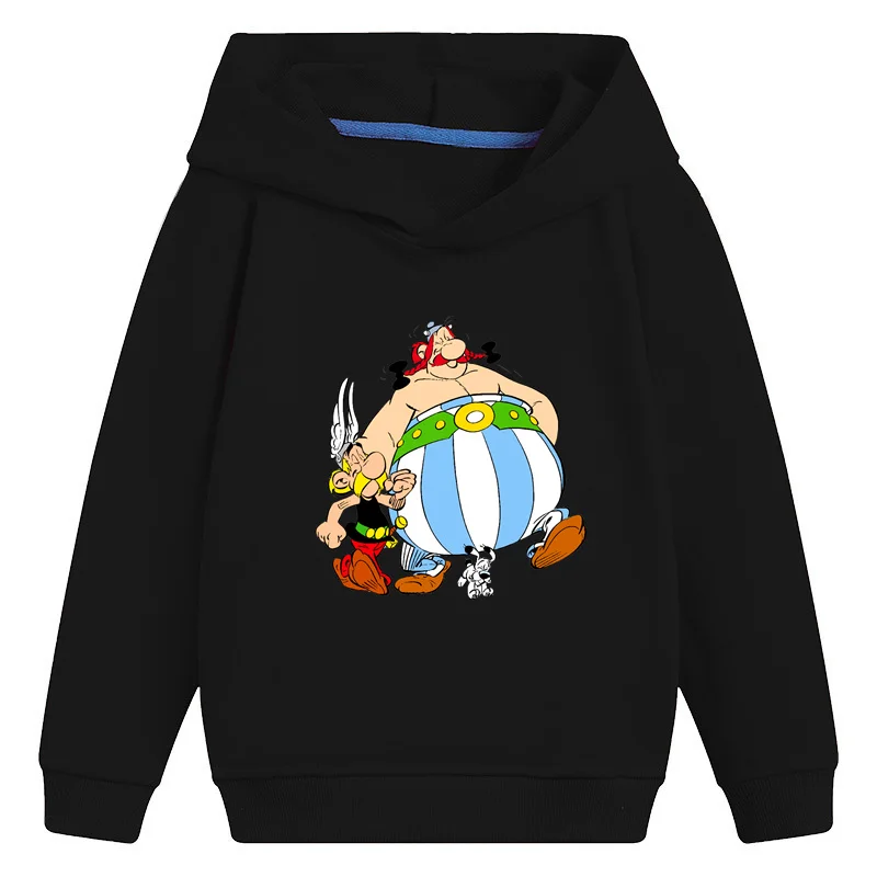 Felpe con cappuccio per bambini le avventure di Asterix e Obelix Cartoon Funny Boys felpe abbigliamento per ragazze Pullover per bambini top, KMT5448