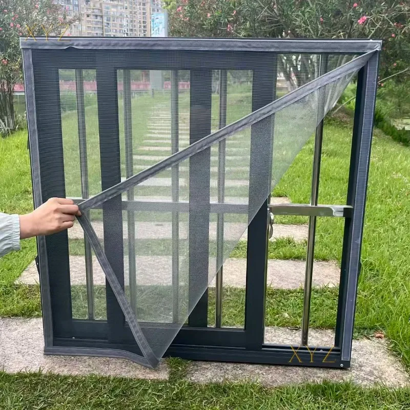 Summer New Dust-Proof and Mosquito Proof Screen Window with Customizable Size and No Need for Punching, Gray and Easy to Clean