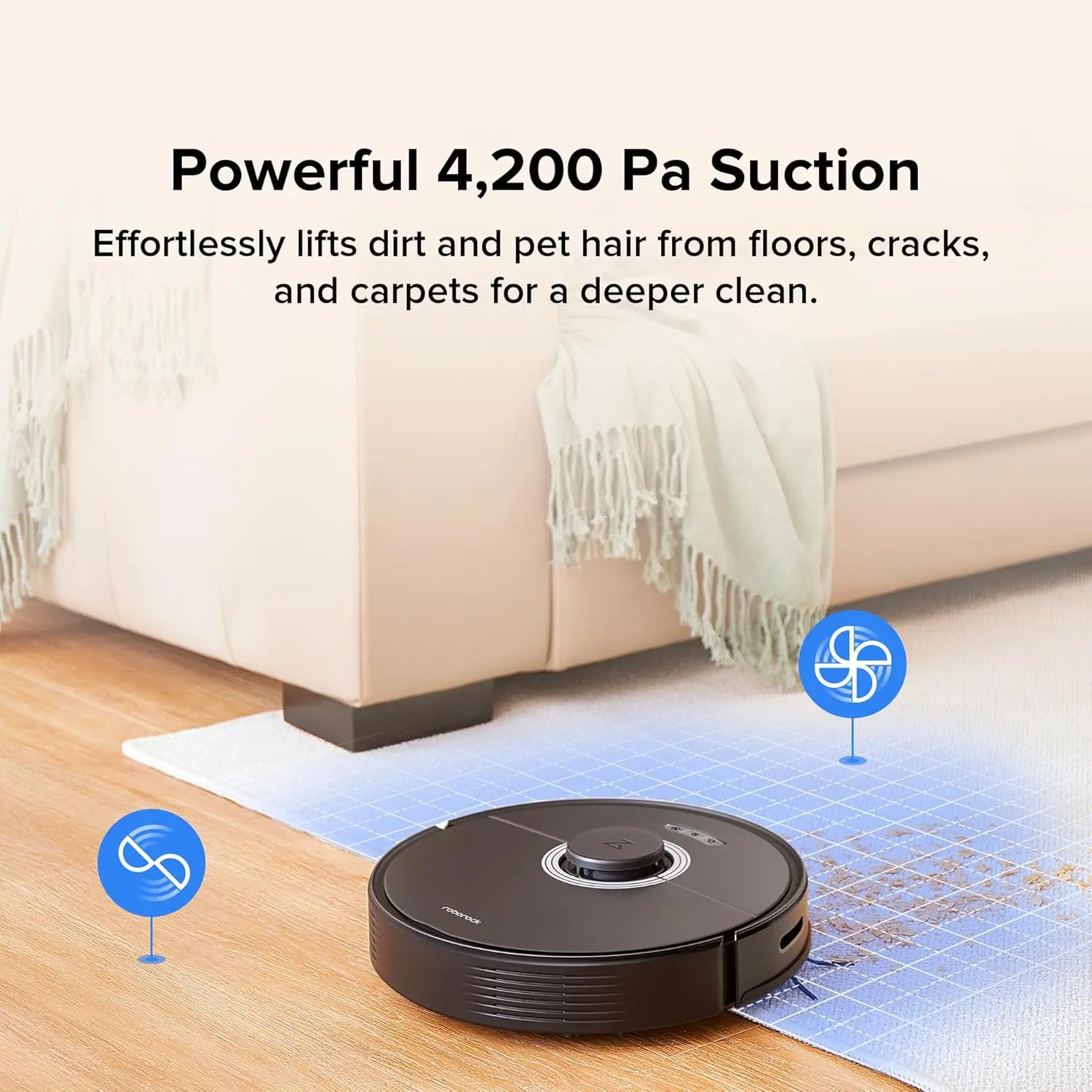 Robot Vacuum and Mop with Auto-Empty Dock Pure, Hands-Free Cleaning for up to 7 Weeks, APP-Controlled Mopping, 4200Pa Suction