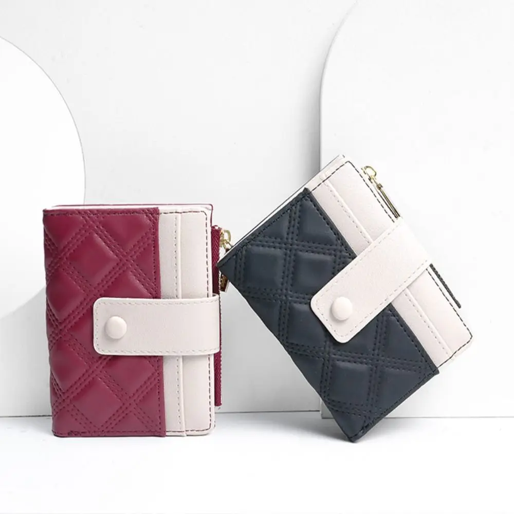 

Pouch Portable Cute Purses Multiple Card Slot Money Bag Folding Coin Purse Candy Color Zipper Short PU Wallet Women