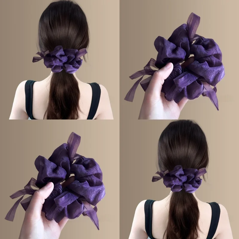 lenco-de-seda-roxo-com-laco-borboleta-elastico-de-cabelo-faixa-de-cabelo-estilo-bailarina-para-viagem-acorios-de-cabelo