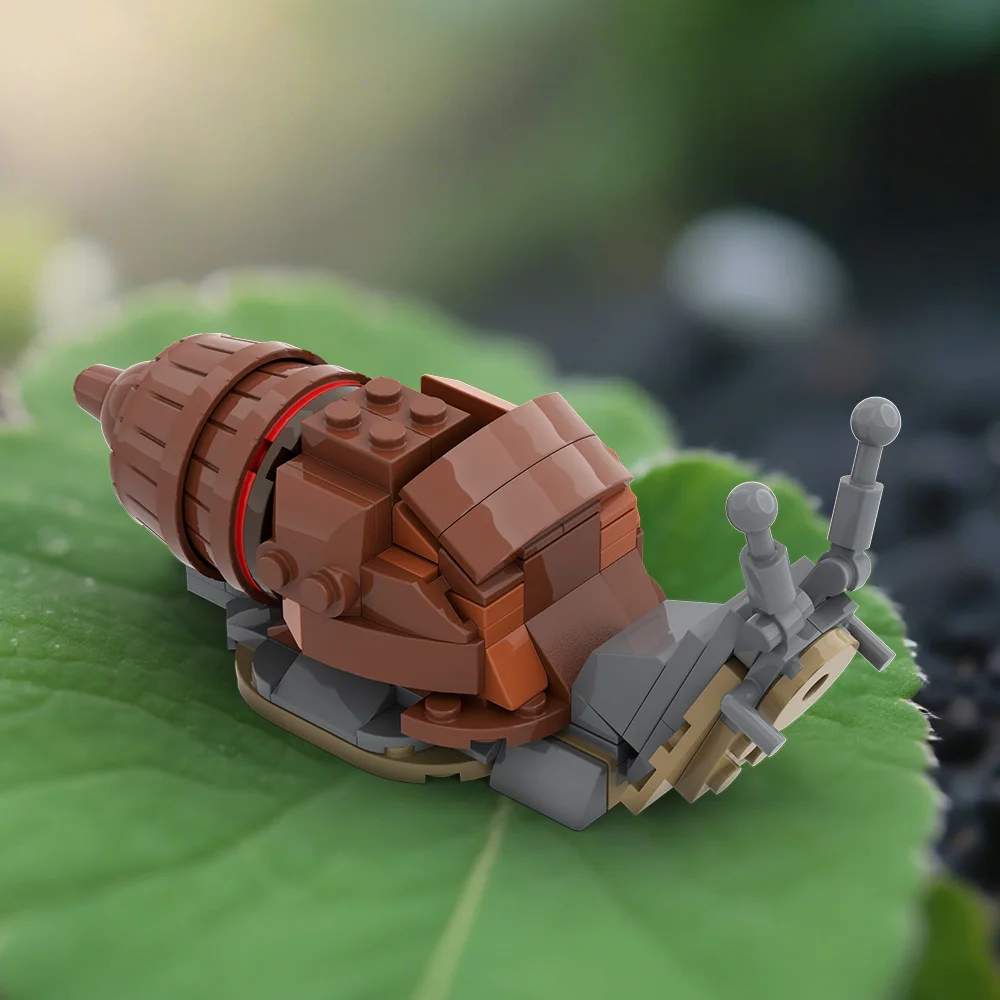 Klocki Gobricks MOC Gigantyczny Ślimak Afrykański Model Biologiczny Reptilia Klocki DIY Zabawka do Składania Prezent dla Dzieci