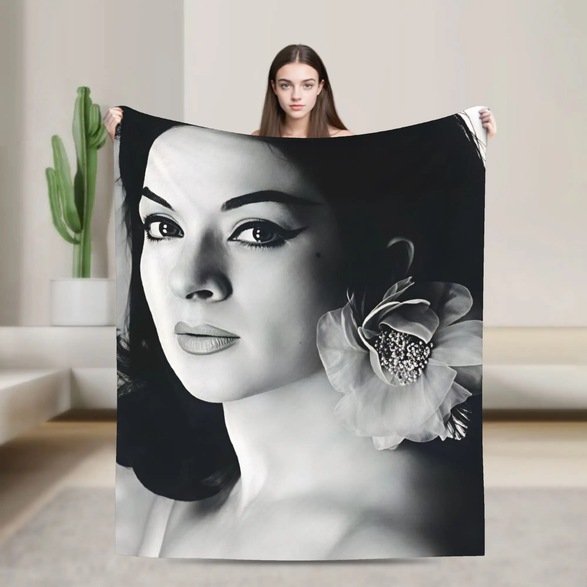 Lola Flores Flannel Blankets Spring  Warm Soft Throw Blanket for Children Outdoor Print Bedspread Sofa Bed Cover