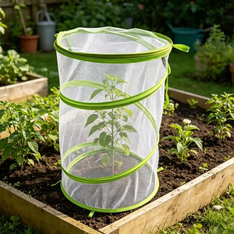Runde, gesicherte Pflanzenschutzabdeckung, flexible Sichtschutz-Gartenbarriere für die Vegetation Freien B03E – Detail 2