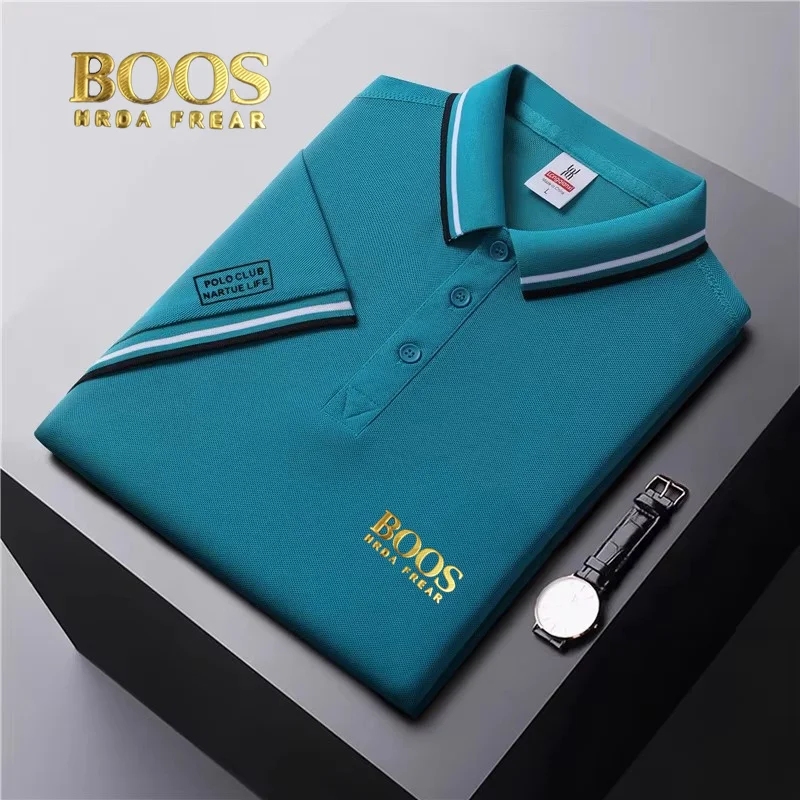 BOOSHRDAFREAR Authentic Badge Summer shirt short sleeved lapel t-shirt summer polo shirt cultural shirtemployee factory uniform