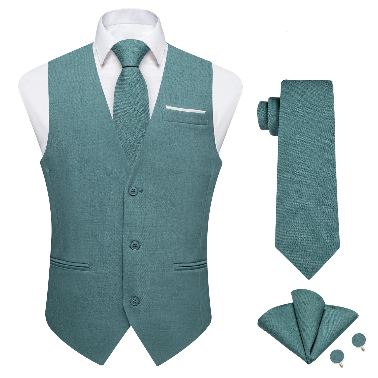 Colete Básico Sólido de Corte  - Men'S Formal Wear Waistcoat avaliação e preço