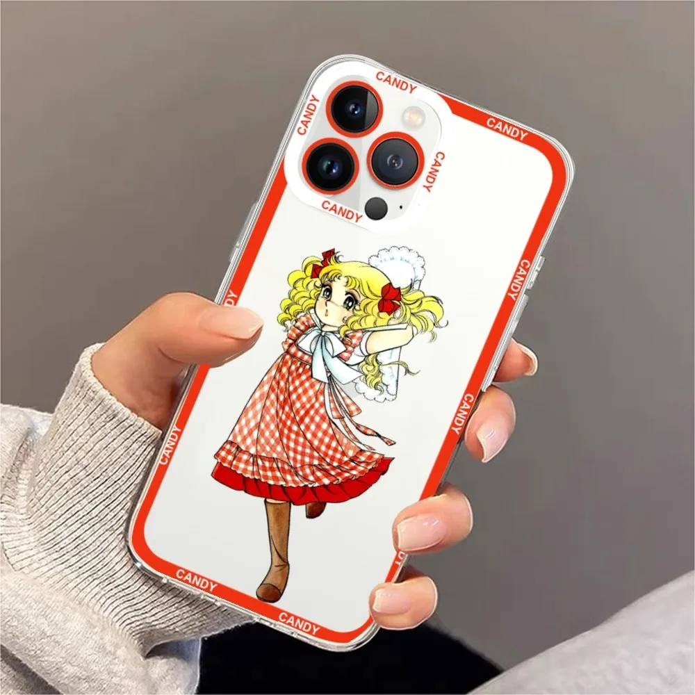 Anime Manga Candy Candy Phone Case For iPhone 11 12 Mini 13 14 15 Pro Max Transparent Shell