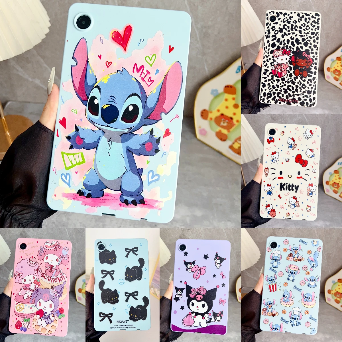 

Чехол с рисунком «Hello Kitty» для Samsung Tab A7 Lite 8,7 дюйма A 2019 8,0 дюйма S9 S10 11 дюймов, чехол Tab A9 Tab A9 Plus Cover