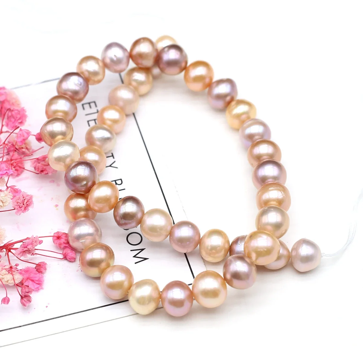 Natural Freshwater Pearl 11-13mm Near Round Loose Spacer Pearls for Jewelry Making DIY Necklace Bracelet Accessories Length 36cm