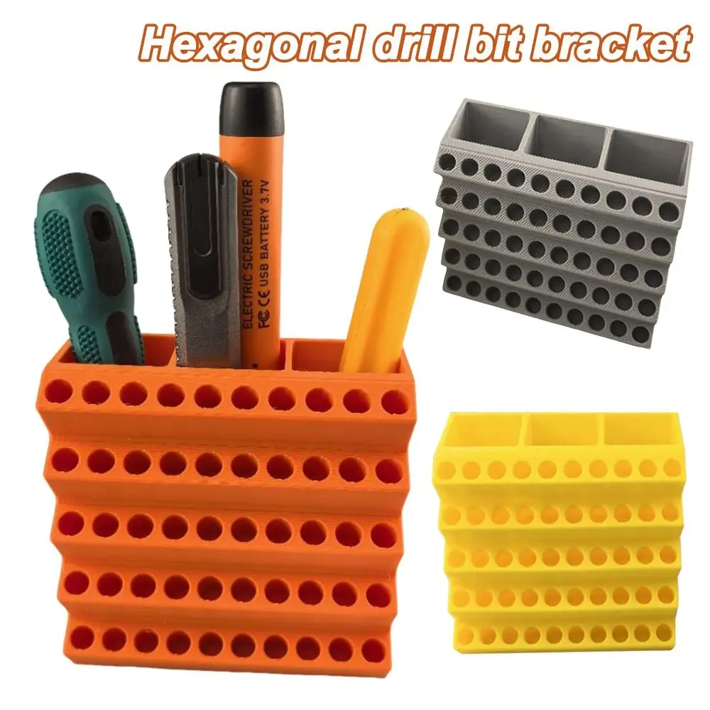 1PC Drill Case 50 Holes Screwdriver Bit Holder Plastic Save Space Drill Bits Organizer Easy Storage Bit Storage Tool Storage