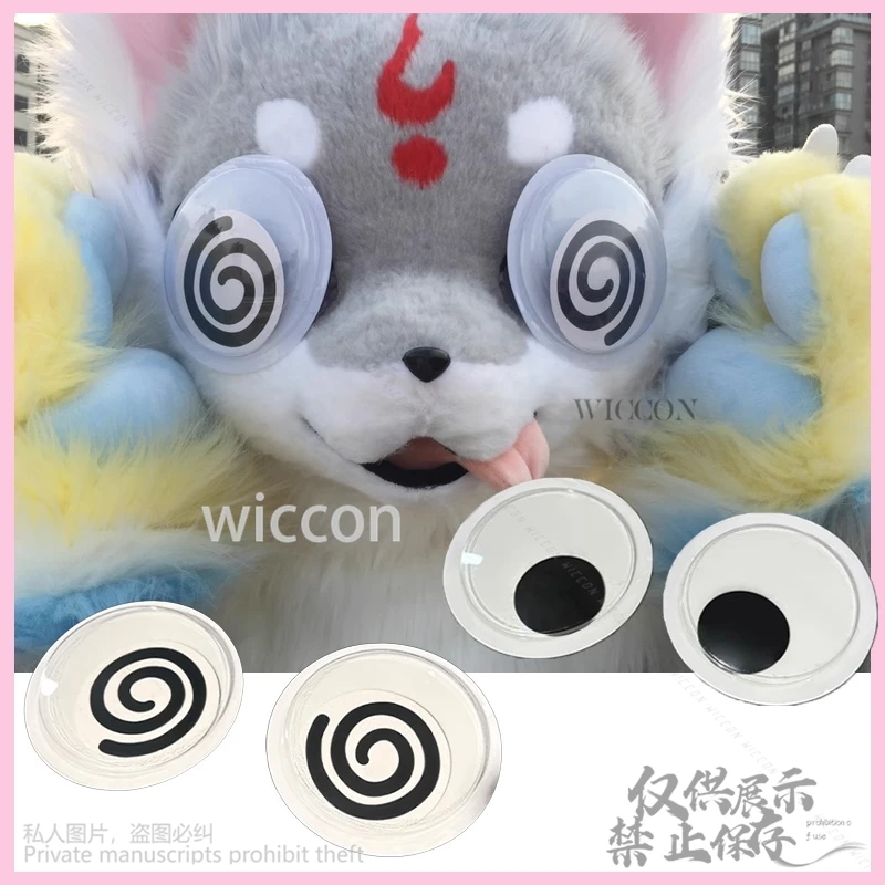 كوميك كون الحيوان كوس فروي Furrsuit عيون ذاتية اللصق ملصق Crafts بها بنفسك الحرف الديكور تتحرك عيون لطيف الحلو Cutecore مخصص