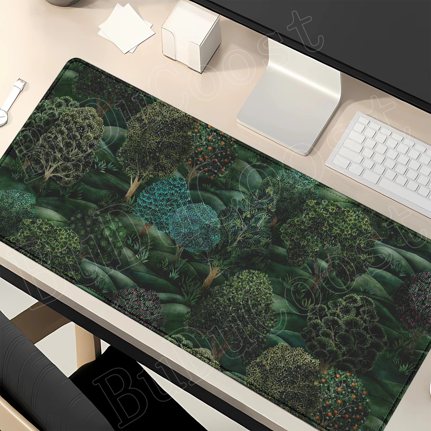 Green Plant Flower Aesthetics Computer Mousepad XXL Playmat Natural Rubber Office Carpet Computer Mice Pad Computer Components