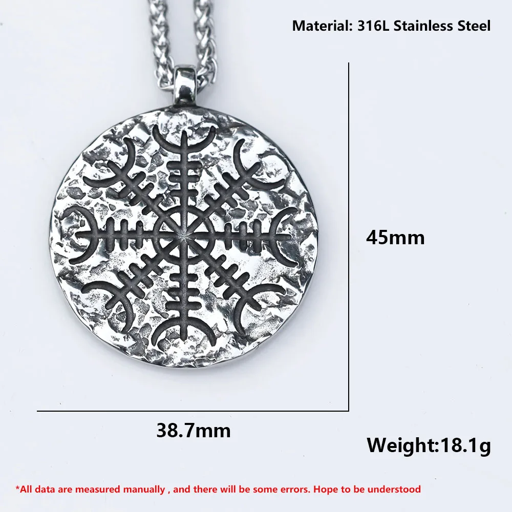 2022 Új men's 316L stainless-steel Odin Norvég nyelv Viking aegishjalmur Medál Nyakdísz számára Tizenéves kor Amulett  ékszer Adomány szabadon szállítás