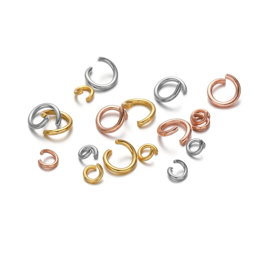 100Pcs Stainless Steel Open Jump Rings Single Loops Jump Rings Connectors for DIY Bracelet Necklace Supplies Jewelry Making Bulk