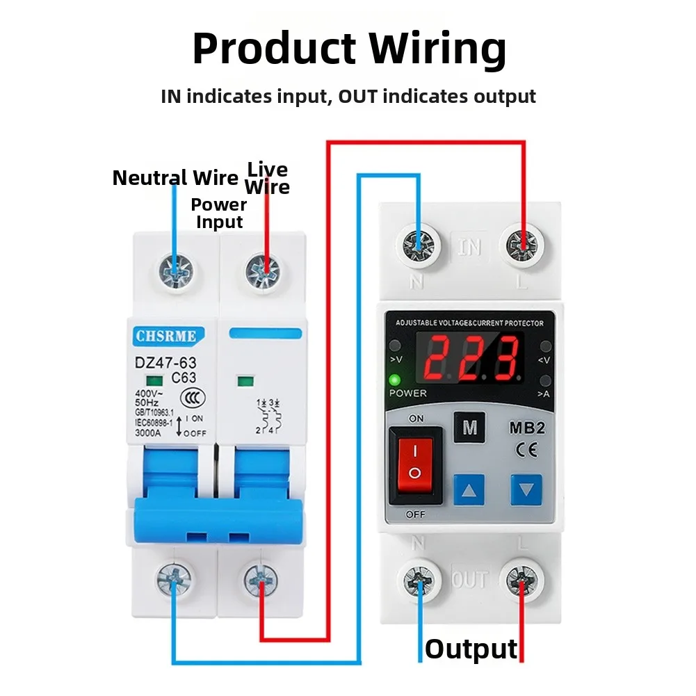 220V Current Limiting Protector for Accurate Monitoring and Easy Installation Suitable for Rentals and Offices