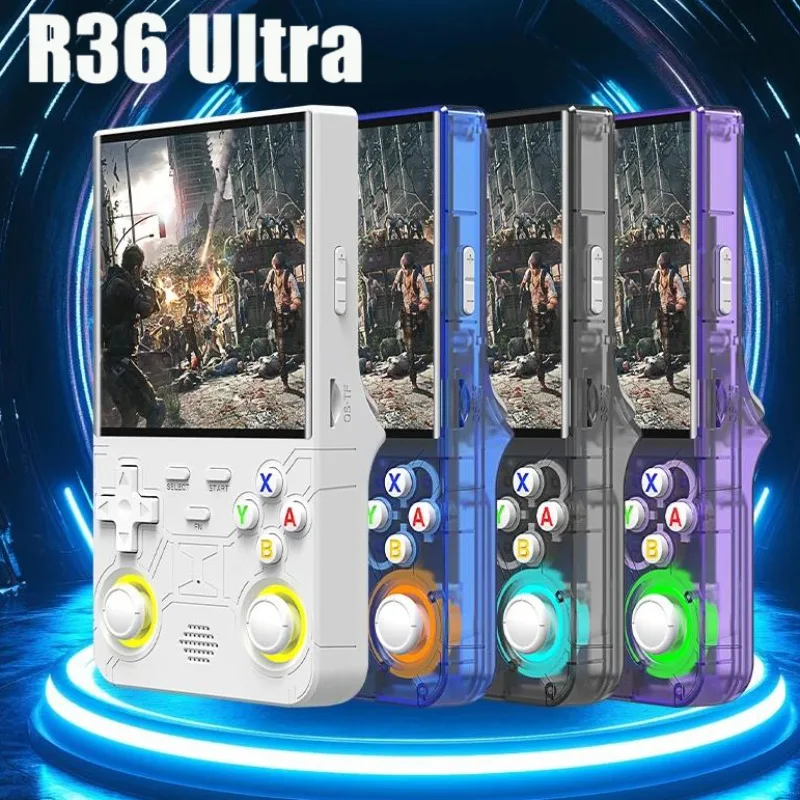 

R36 Ultra Портативная игровая консоль 4-дюймовый IPS-экран с открытым исходным кодом Ретро Карманный игровой видеоплеер 64G/128G Память до 20000 + игр