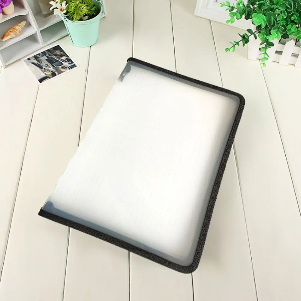 

Multifunctional Transparent Zipper Pouch Large Capacity Solid Color File Pocket Portable Stationery Storage