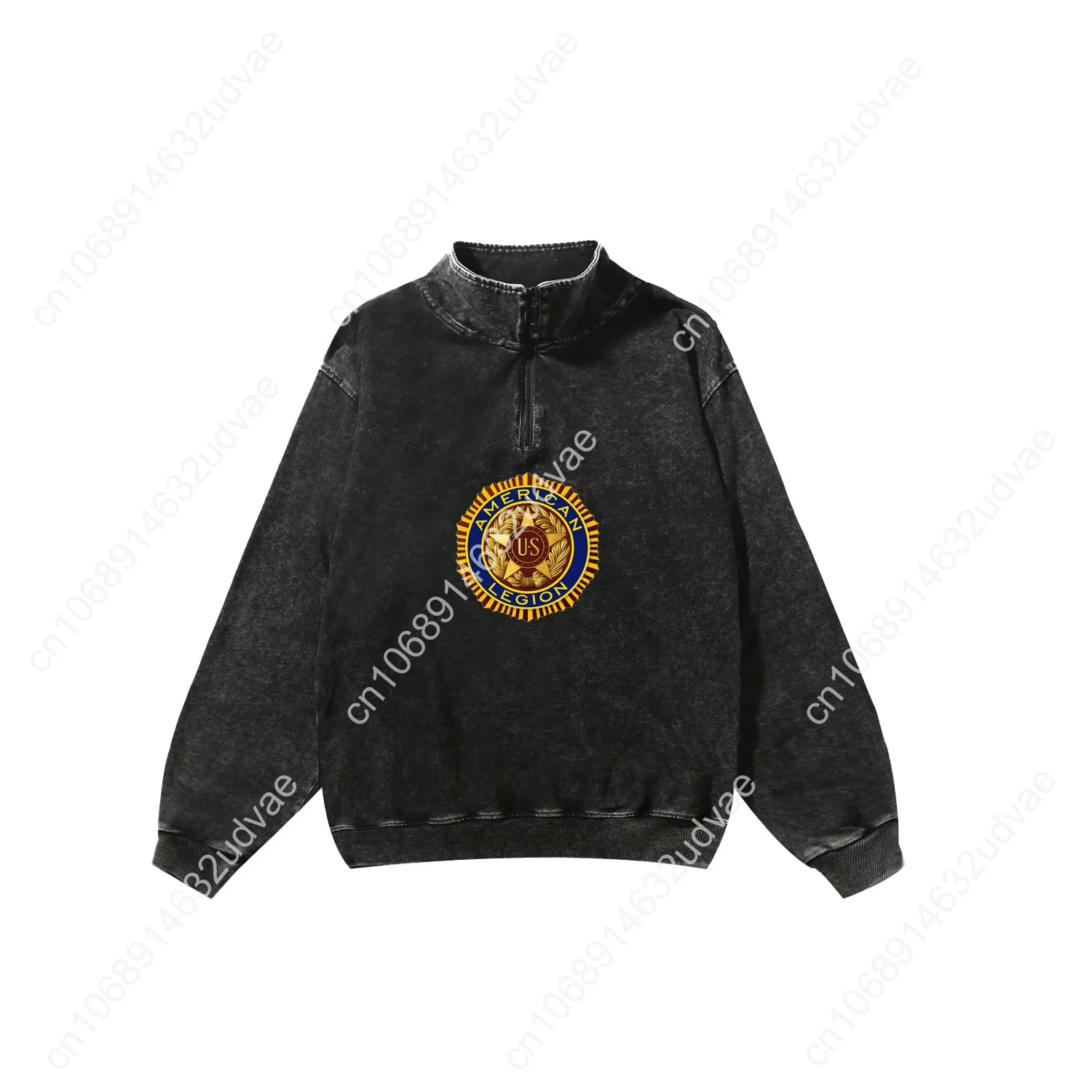 American Legion Logo Retro Sweatshirt Man Woman Teenager Vintage Pullover Half Zipper Sweat Shirt Custom Made Sleeved Tshirt