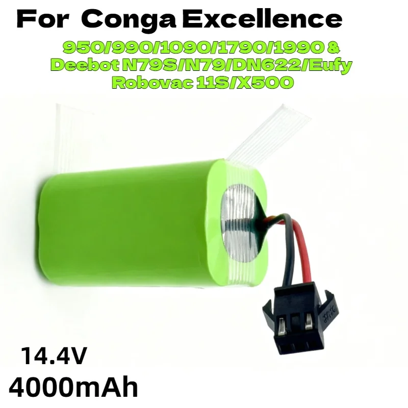 

14.8V 2600mAh-4000mAh Li-ion Battery – FOR Conga Excellence 950/990/1090/1790/1990 & Deebot N79S/N79/DN622/Eufy Robovac 11S/X500