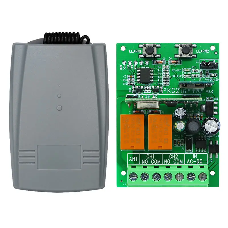 DC12-24V inalámbrico WiFi RF módulo de relé de Control remoto interruptor 2 canales receptor WIFI en casa inteligente