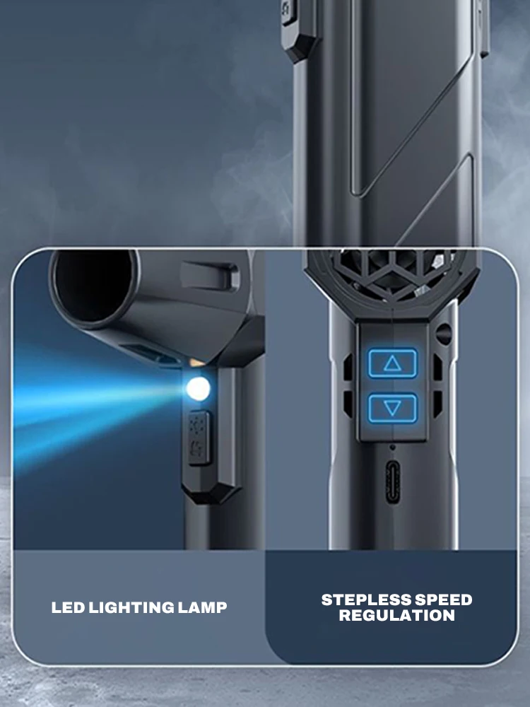 Luchtblazer Super krachtige 990000 RPM persluchtstofdoek met LED-verlichting Luchtvacuümblazer Draadloze straalventilator voor pc-autoreiniging
