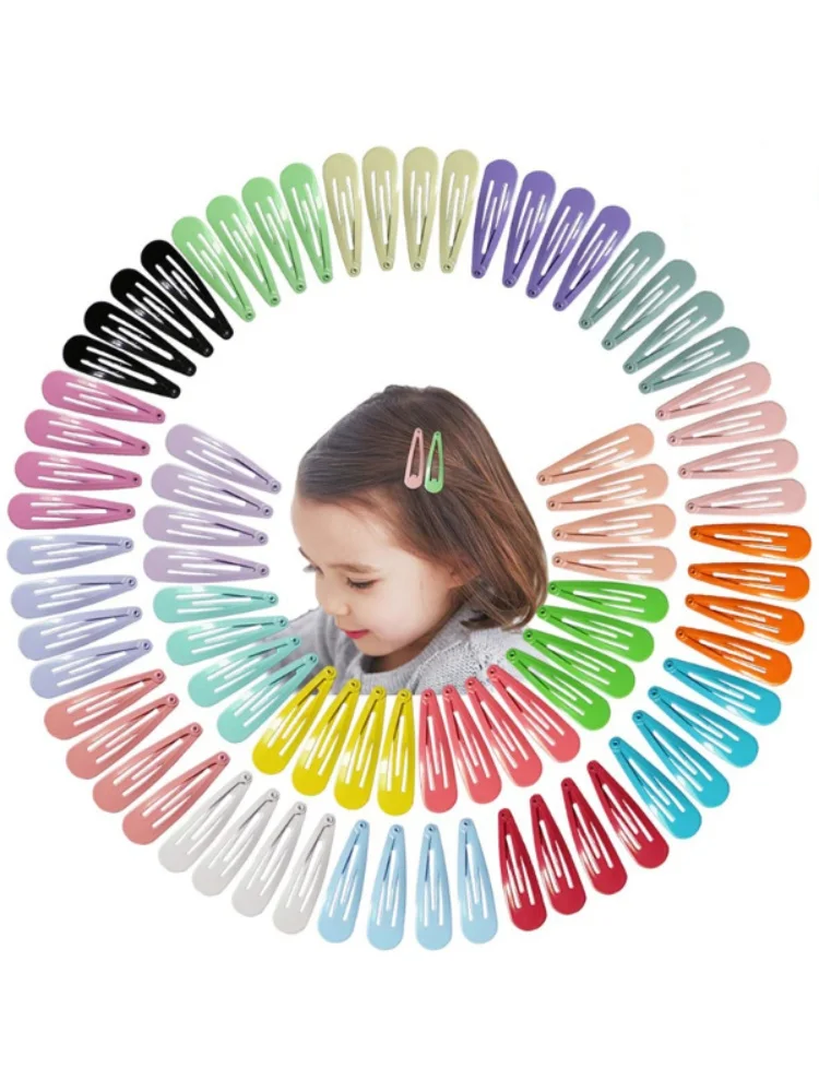 50 Stück Snap-Haarspangen, Bonbonfarben, glänzend, 5,1 cm, rutschfest, Metall-Haarnadeln, Clips, Haarspangen, Zubehör für Babys, Mädchen, Kleinkinder – Detail 4