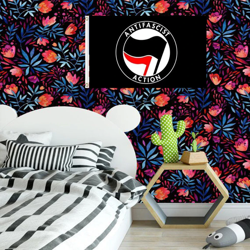 banner of antifascist flag 3x5ft polyesterFlag with custom gift 3x5ft polyester flag