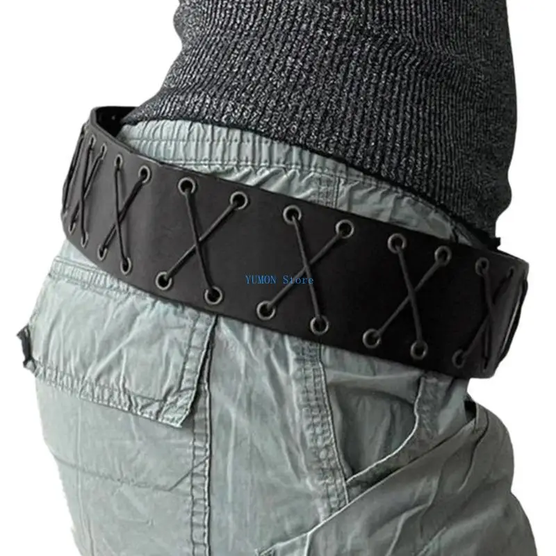 D0UD حزام مشد ذاتي العقد مهدب حزام خصر أنيق للسيدات حزام PU مزخرف