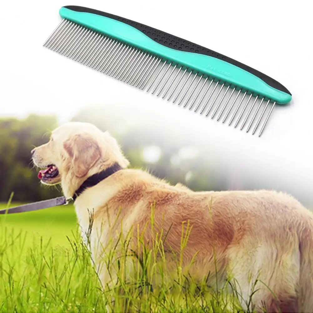 Dog Comb Multifunctional Rust-proof Dog Grooming Comb Lightweight Stainless Steel Metal Puppy Grooming Tool Pet Supplies